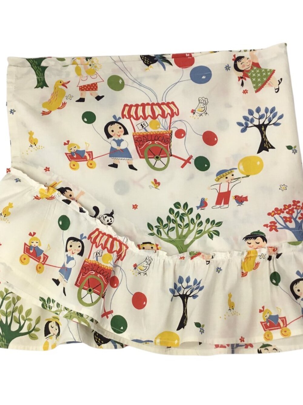 Vintage Everglaze Chintz Curtains Cafe Valance Fabric Juvenile Children Balloons - Picture 7 of 12